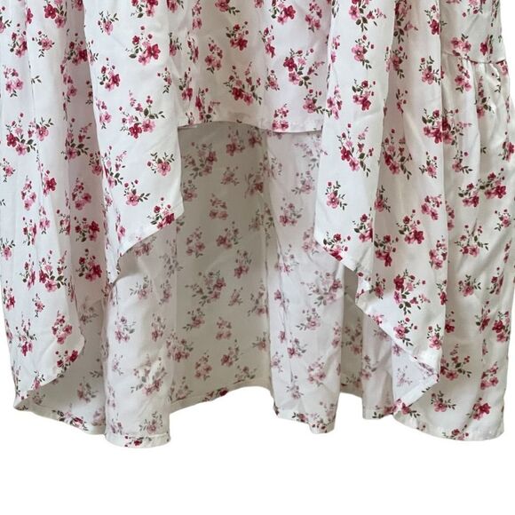 VELVET TORCH Women’s Dress Maxi Hi Low Cottage Core Boho Floral White Red M NWT - Picture 3 of 9